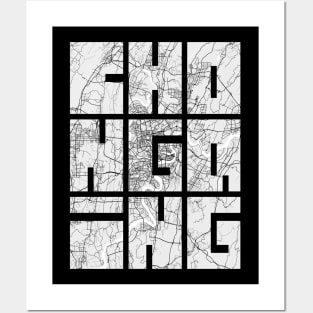 Chongqing, China City Map Typography - Light Posters and Art